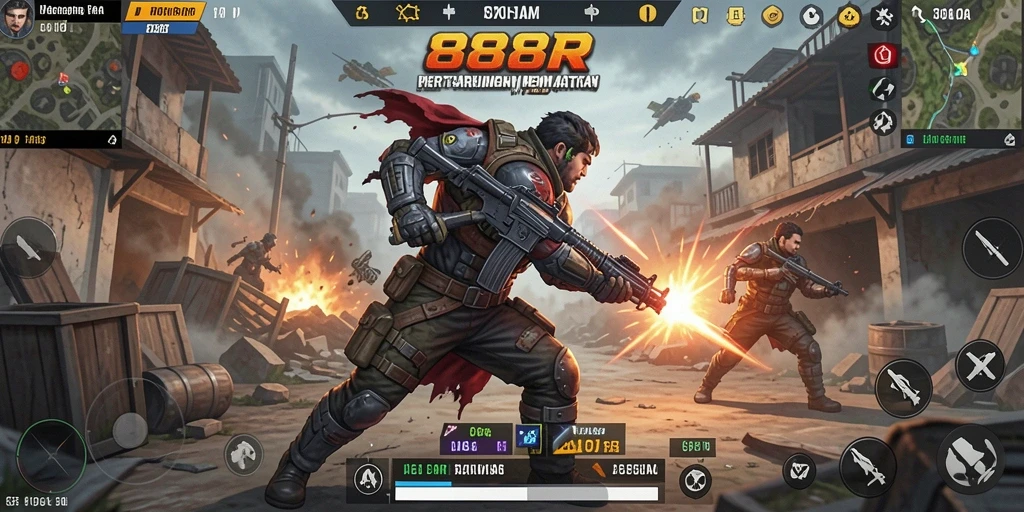 Tampilan gameplay seru dalam pertarungan Battle Royale.
