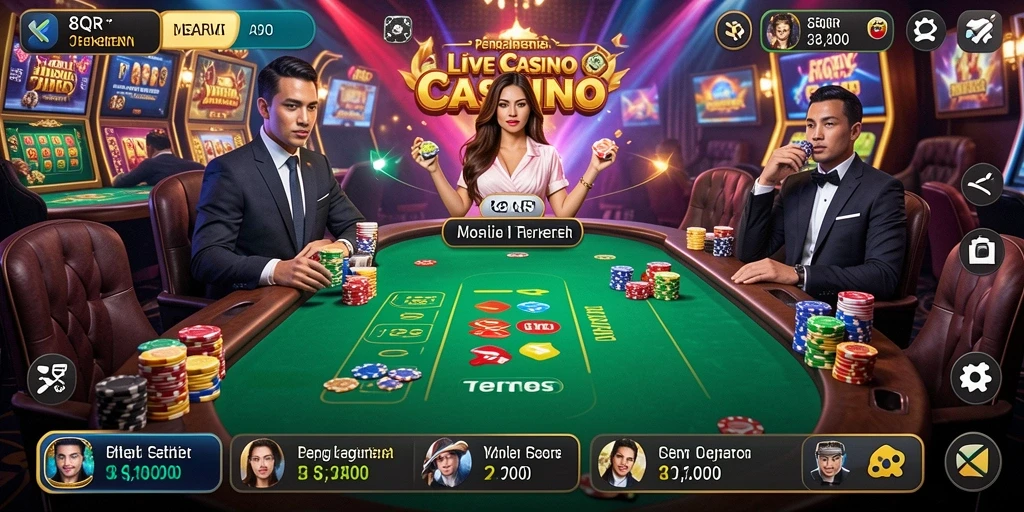 Tampilan menarik permainan Live Casino di 8QR dengan dealer profesional.