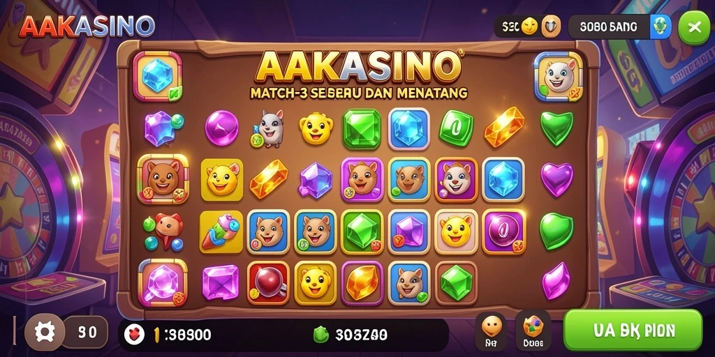 Tampilan gameplay seru AAKASINO dengan warna-warni cerah.