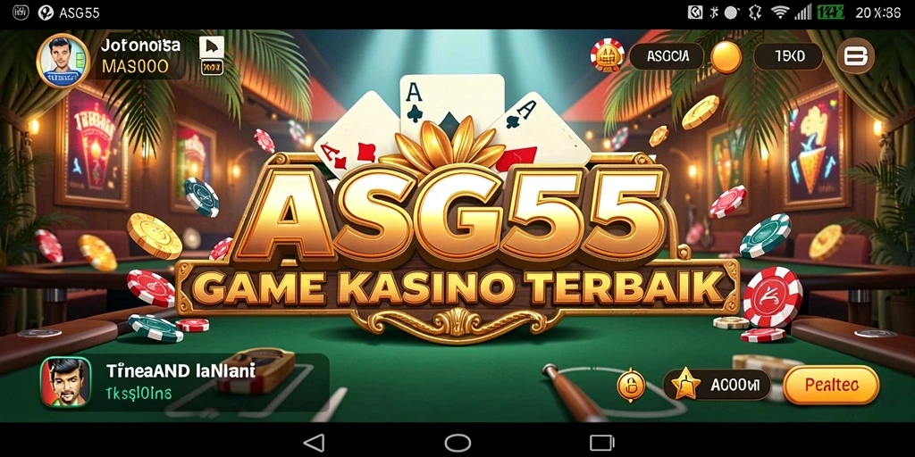Screenshot gameplay ASG55 yang menampilkan suasana kasino yang mengesankan.