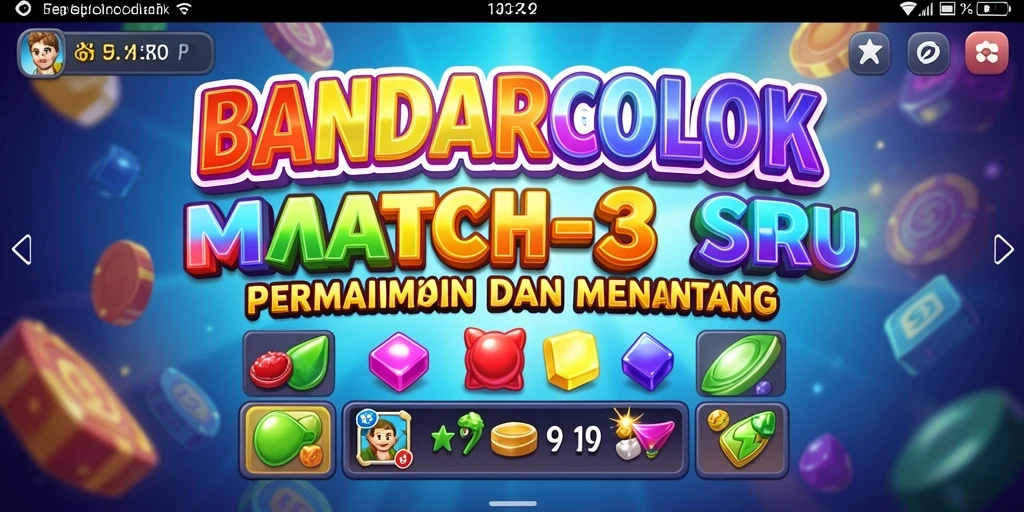 Screenshot gameplay BANDARCOLOK menunjukkan aksi mencocokkan simbol yang menyenangkan.