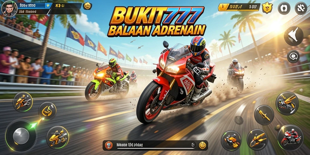 Tampilan mendebarkan dari balapan motor di BUKIT777.