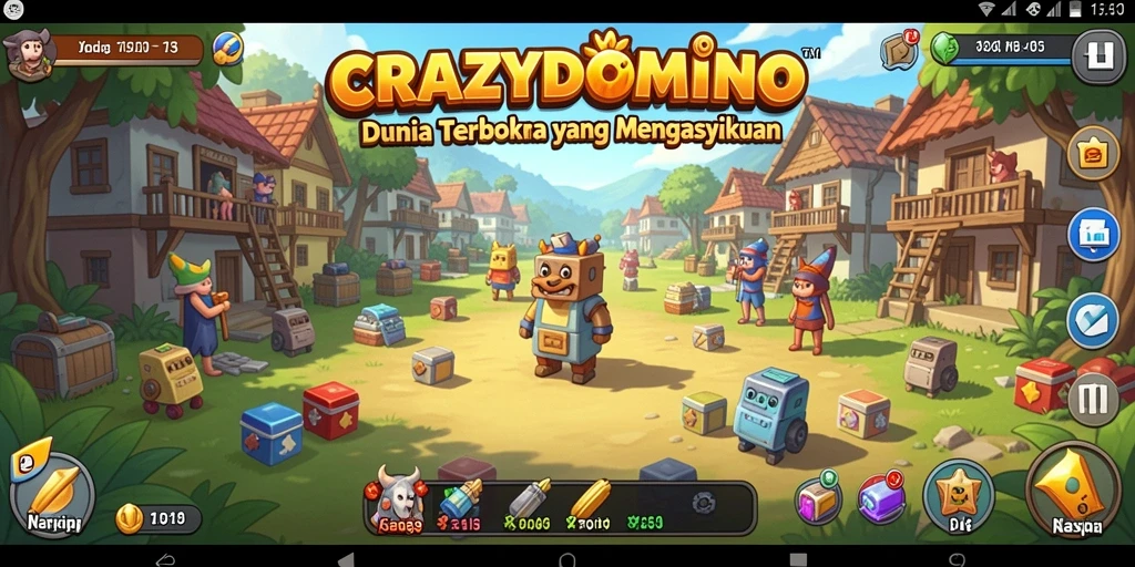 Tangkapan layar dari gameplay Open World CRAZYDOMINO yang penuh eksplorasi.