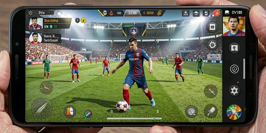 Tampilan gameplay sepak bola yang mendebarkan dalam DV188.