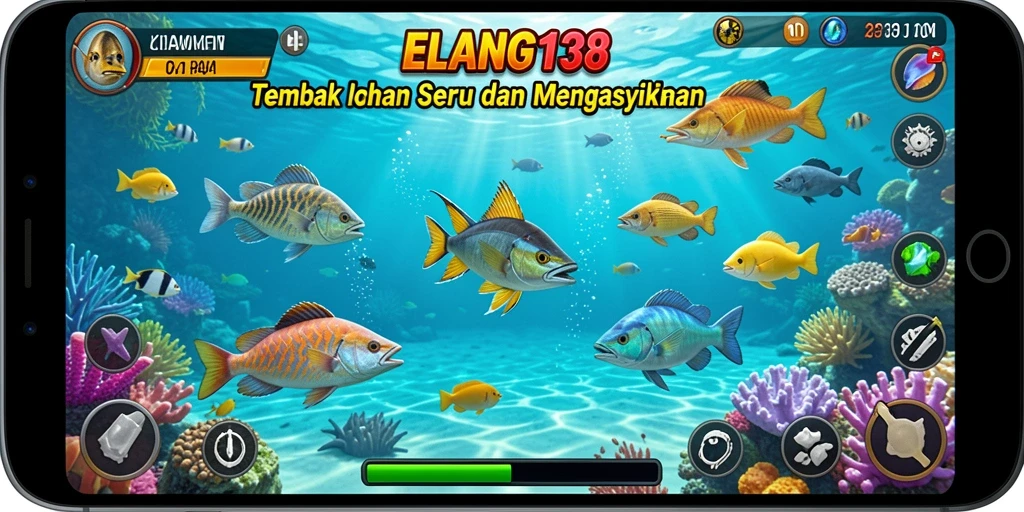 Tampilan gameplay menarik dari <strong>ELANG138</strong> saat menembak ikan.