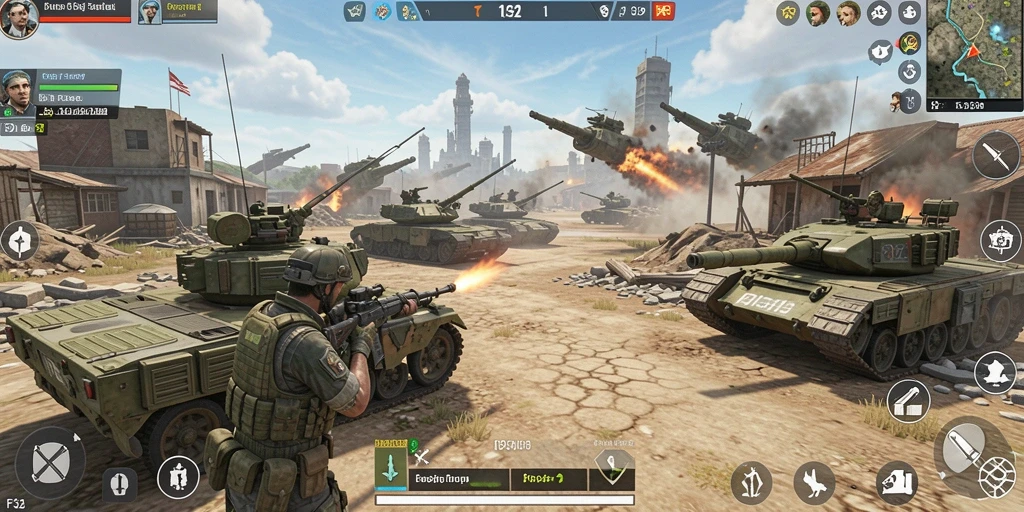 Tampilan gameplay seru di F32 dengan aksi yang mendebarkan.