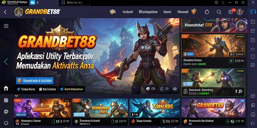 Tampilan antarmuka aplikasi Utility GRANDBET88 yang intuitif dan fungsional.