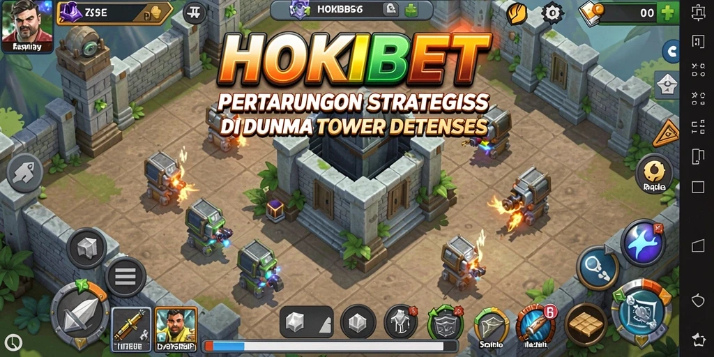 Tangkapan layar gameplay HOKIBET menampilkan aksi Tower Defense yang seru.