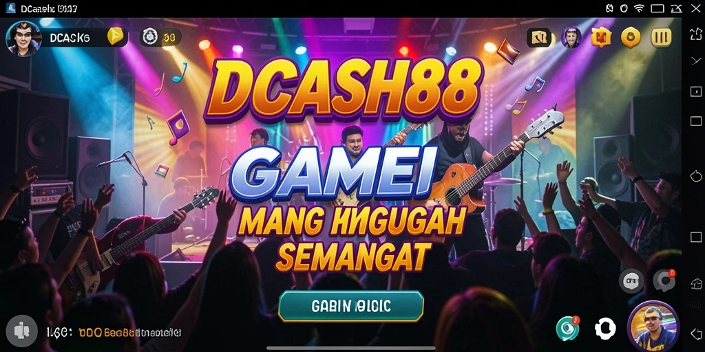 Screenshot utama IDCASH88 menampilkan antarmuka permainan musik yang interaktif.