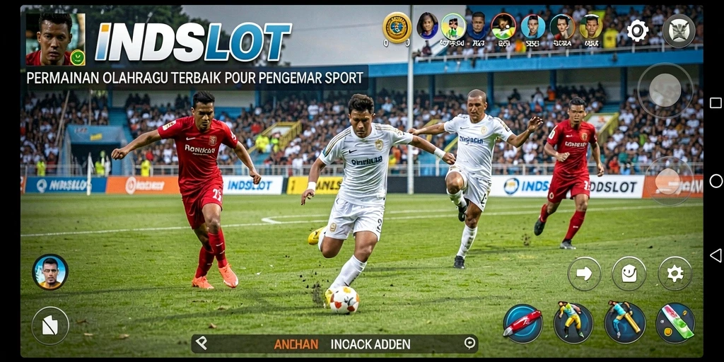 Tampilan gameplay seru dari INDSLOT yang menggambarkan aksi olahraga.
