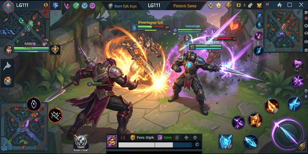Tangkapan layar menampilkan aksi seru dalam gameplay MOBA.