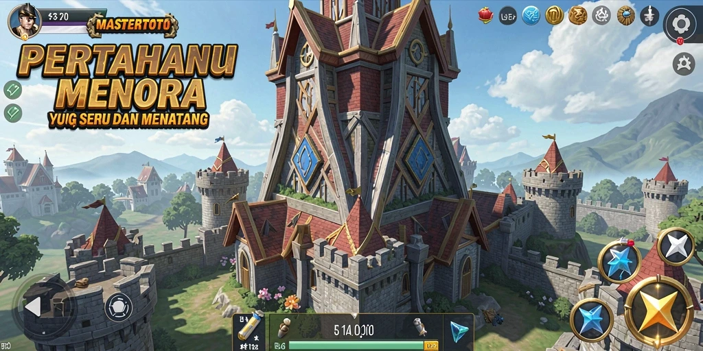 Tampilan gameplay menarik dalam MASTERTOTO Tower Defense.