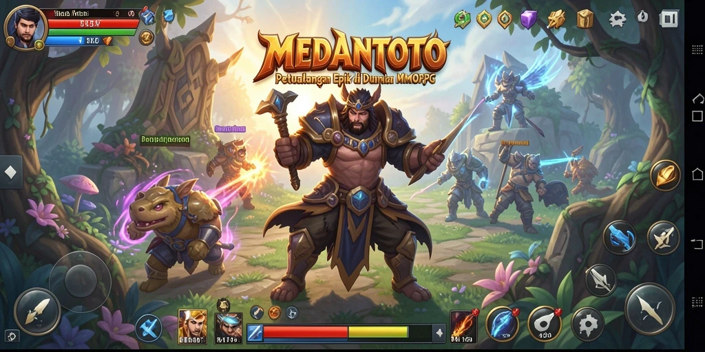Screenshot gameplay MEDANTOTO yang menampilkan aksi pertarungan epik.
