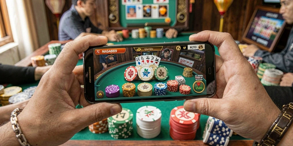 Screenshot utama menunjukkan gameplay QiuQiu yang mendebarkan.