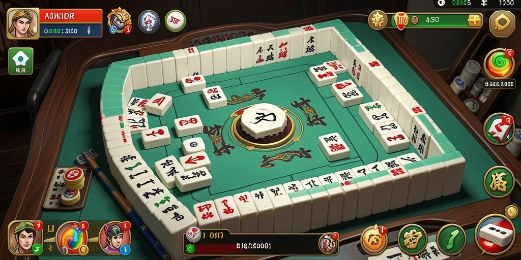 Tampilan gameplay OKIDR dengan desain papan Mahjong yang menarik.