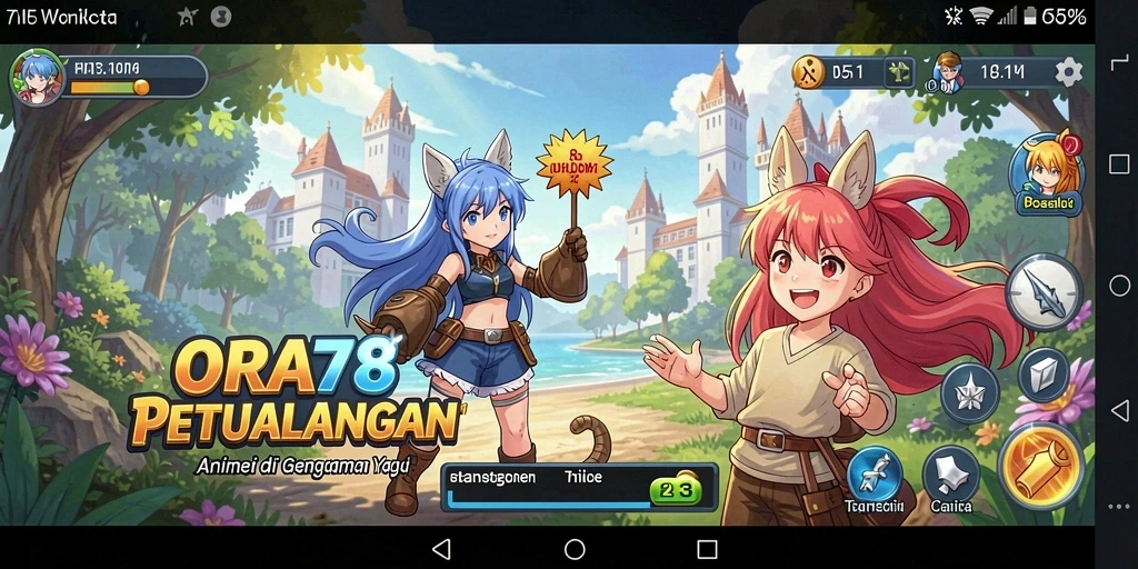 Tangkapan layar ORA78 menampilkan aksi seru dan karakter anime yang mengagumkan.