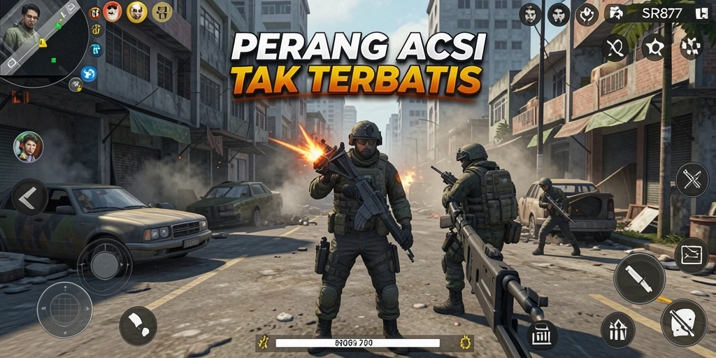 Tangkapan layar menunjukkan aksi seru dalam SR877 dengan grafis menawan.