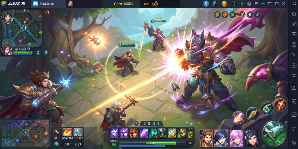 Tangkapan layar gameplay ZEUS138 dalam pertarungan seru.